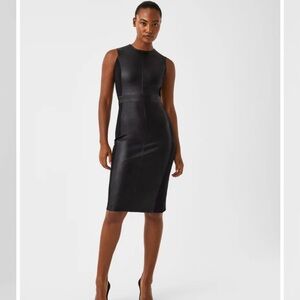 Spanx leather like combo fitted dress xs